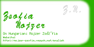 zsofia mojzer business card